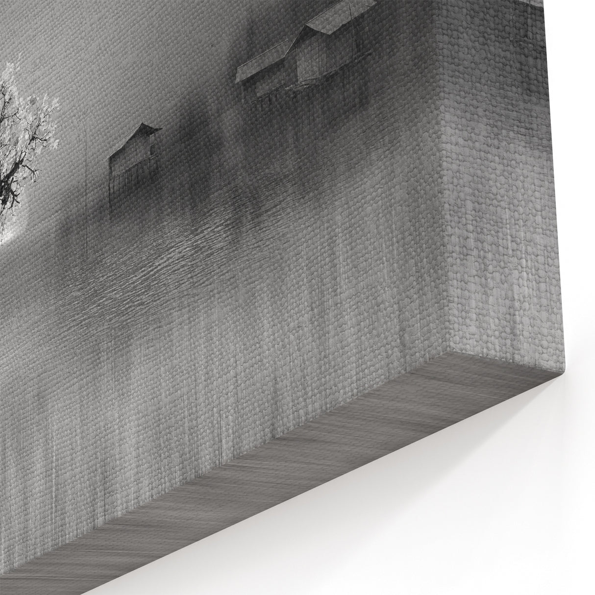 Ethereal Black and White Lake Art - Serene Tree and Water Photography