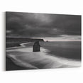 Elegant Monochrome Cliffs Canvas – Captivating Black and White Coastal Art