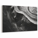 Abstract Black & White Cliffs Canvas – Striking Monochrome Wall Art