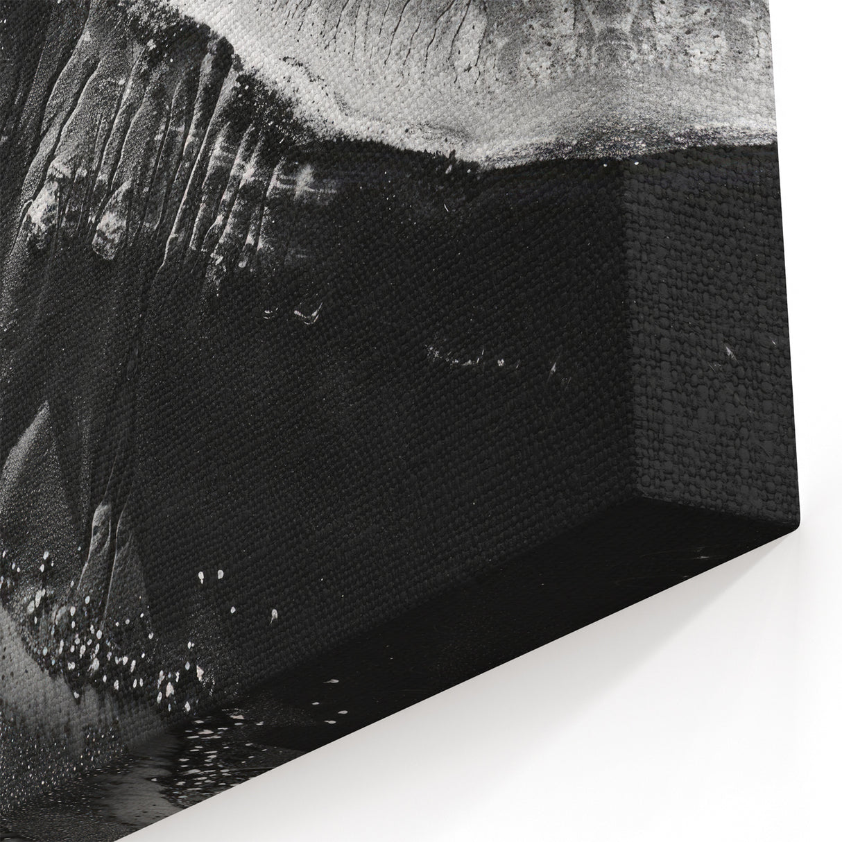 Abstract Black & White Cliffs Canvas – Striking Monochrome Wall Art