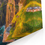 Golden Hour Coastal Cliffs Canvas – Stunning Sunset Landscape Wall Art