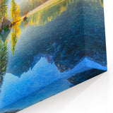 Radiant Sunrise Lake Art - Vibrant Forest Reflection Scenic Photography