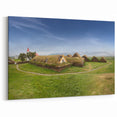 Traditional Grass-Roof House Wall Art - Unique Canvas Print