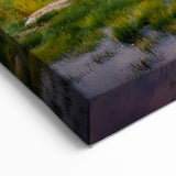 Vibrant Red House Wall Art - Scenic Landscape Canvas Print