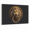 Bronze Hardware Wall Art - Regal Lion Knocker Canvas Print & Decor