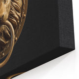 Bronze Hardware Wall Art - Regal Lion Knocker Canvas Print & Decor