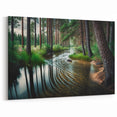 Tranquil Forest River Wall Art - Serene Nature Landscape Canvas Print