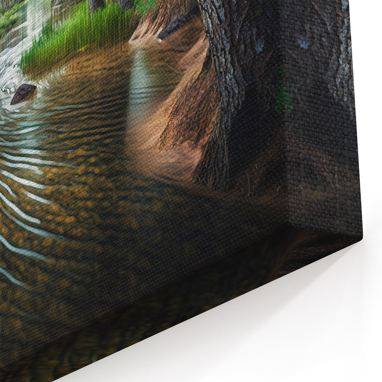 Tranquil Forest River Wall Art - Serene Nature Landscape Canvas Print