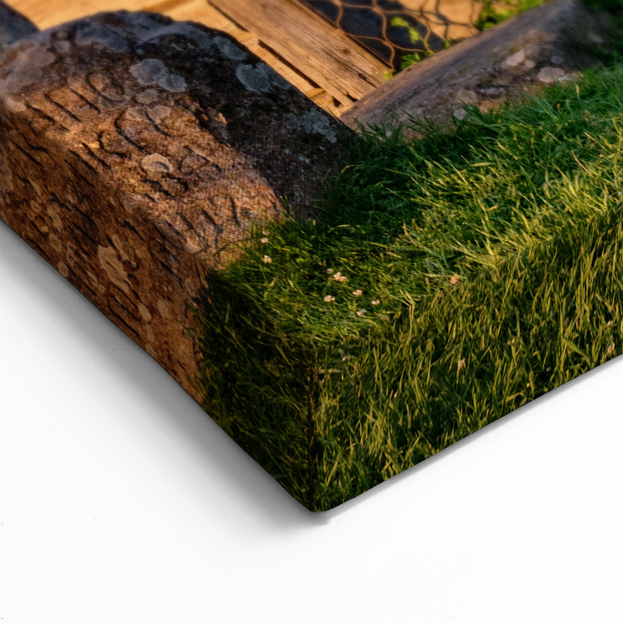 Rustic Wooden Chapel Wall Art - Tranquil Landscape Canvas Print