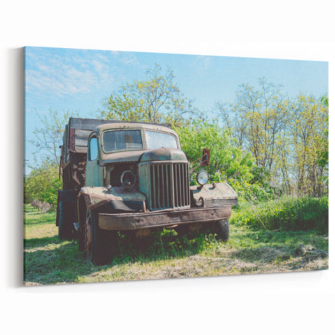 Dereliction Wall Art - Abandoned Vintage Truck, Urban Decay Canvas