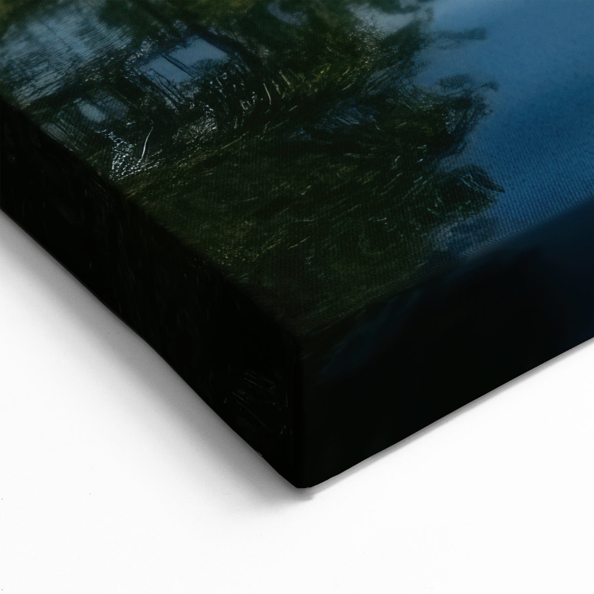 Tranquil Lake Wall Art with Wooden Boat - Serene Lakeside Print