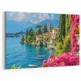 Charming Lakeside Village Wall Art - Vibrant Mediterranean Print
