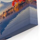 Majestic Lake and Mount Fuji Wall Art - Vibrant Autumn Landscape Print