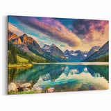 Majestic Mountain Lake Wall Art - Vibrant Alpine Landscape Print