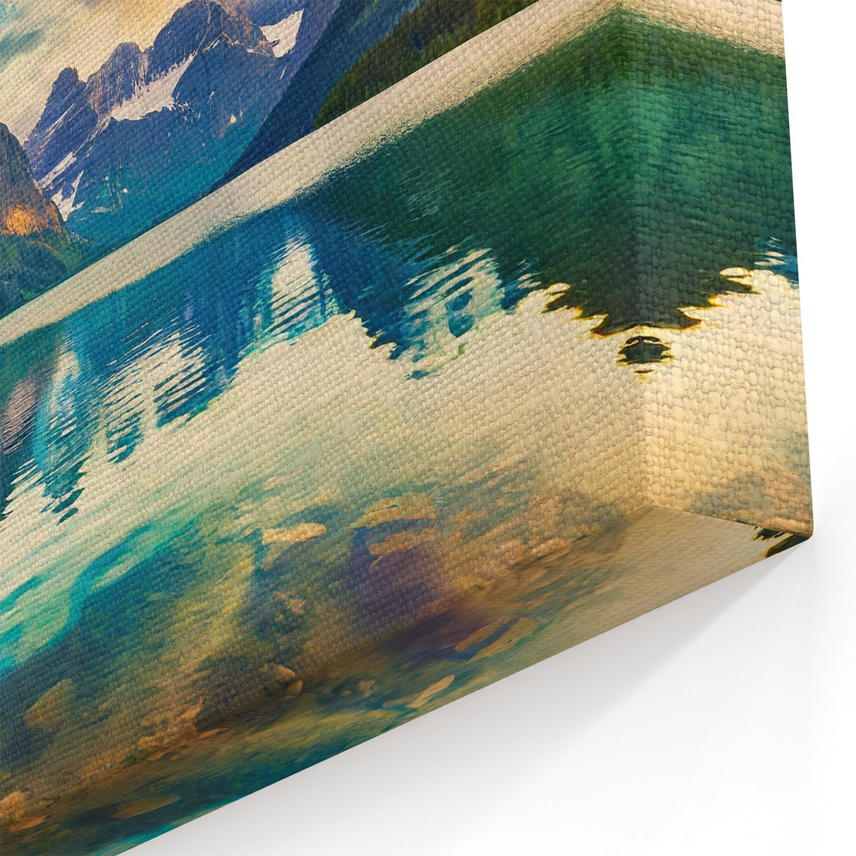 Majestic Mountain Lake Wall Art - Vibrant Alpine Landscape Print