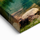 Majestic Mountain Lake Wall Art - Vibrant Alpine Landscape Print