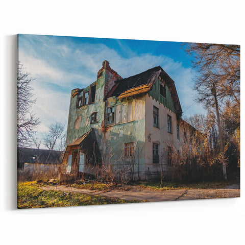 Dereliction Wall Art - Abandoned Mansion Ruins, Urban Decay Canvas