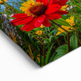Vibrant Mountain Lake Wall Art - Scenic Wildflower Landscape Print