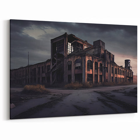 Dereliction Wall Art - Abandoned Industrial Factory, Urban Decay Canvas