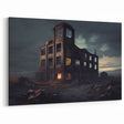 Dereliction Wall Art - Abandoned Building at Dusk, Urban Decay Canvas