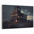 Dereliction Wall Art - Abandoned Building at Dusk, Urban Decay Canvas