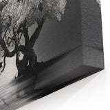 Mystical Moonlit Tree Wall Art - Elegant Black and White Landscape Print