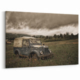 Dereliction Wall Art - Abandoned Vintage Truck in Field, Rustic Canvas