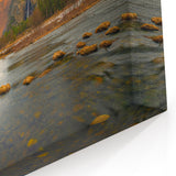 Sunset Over Majestic Mountains - Scenic Lake Wall Art with Fiery Skies