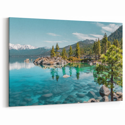 Crystal Clear Lake Reflections - Scenic Lake Wall Art with Mountain Views