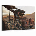 Dereliction Wall Art - Abandoned Rusted Truck in Desert Urban Decay Canvas