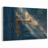 Elegant Vintage Hardware Wall Art - Brass Door Handle Canvas Print