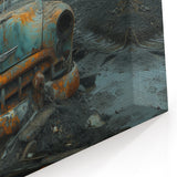 Urban Decay Canvas - Rusted Vintage Car in Wasteland Dereliction Art