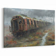 Dereliction Art Poster - Abandoned Train in Overgrown Urban Wasteland