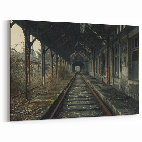 Abandoned Railway Station Art - Derelict Architecture Urban Decay Print