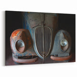 Vintage Car Decay Art - Close-Up of Rusted Classic Automotive Print