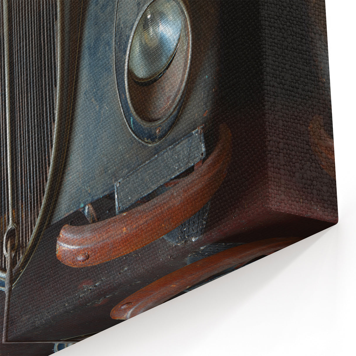 Vintage Car Decay Art - Close-Up of Rusted Classic Automotive Print