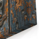 Aged Hardware Wall Art - Weathered Wood and Iron Lock Canvas Print