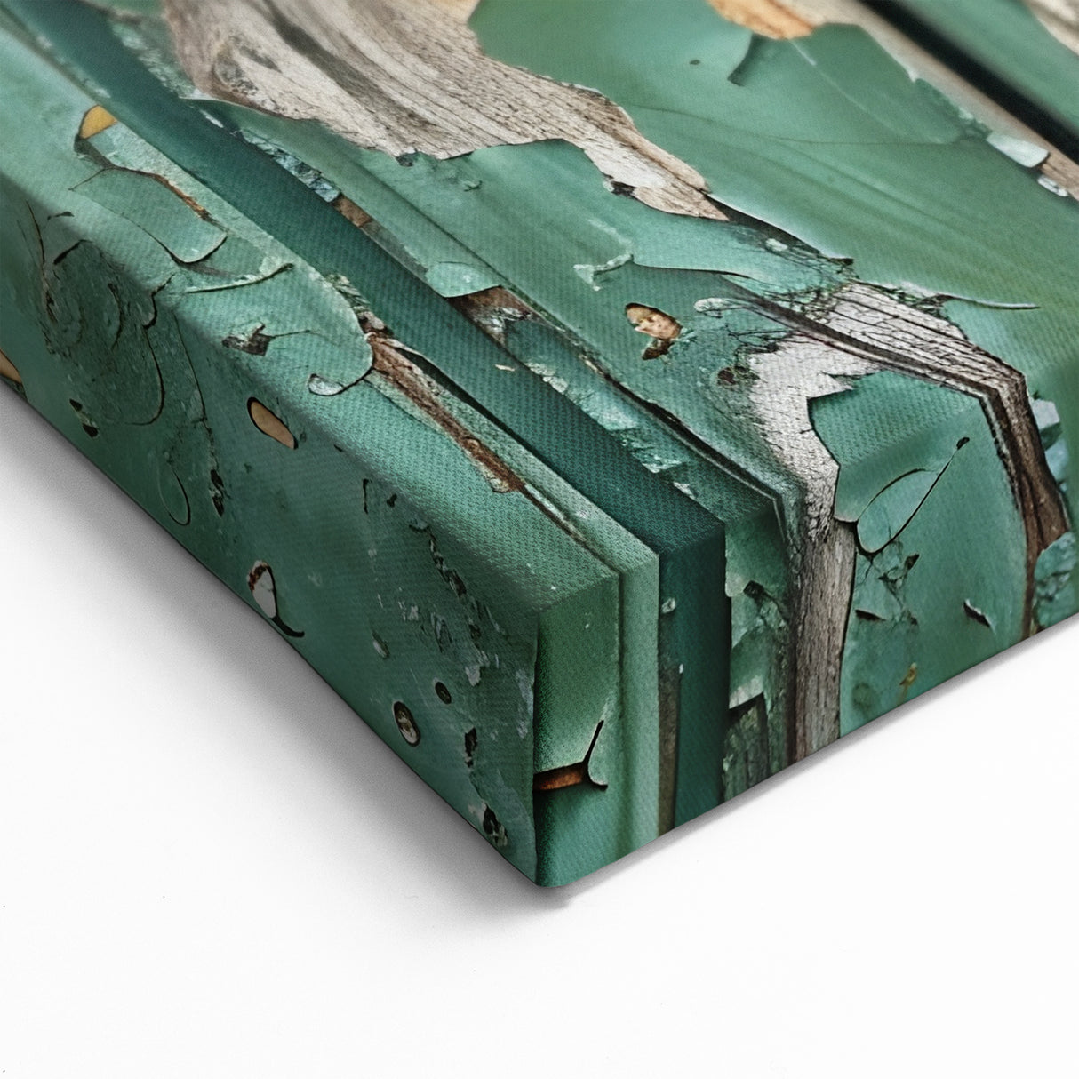 Weathered Green Hardware Wall Art - Rustic Door and Lock Canvas Print