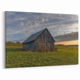 Rustic Barn at Sunset Art - Serene Rural Landscape Print