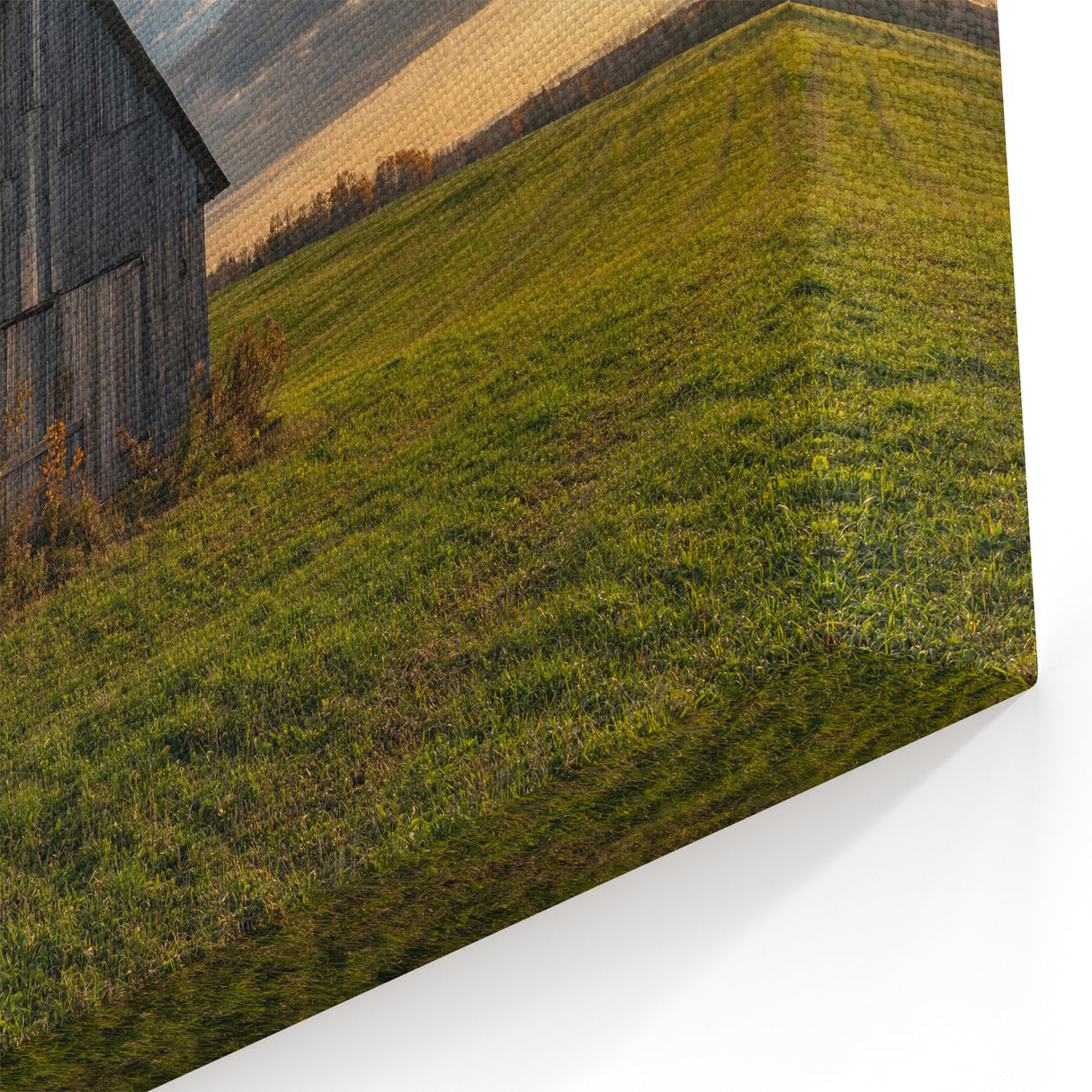 Rustic Barn at Sunset Art - Serene Rural Landscape Print