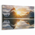 Sunrise Over Majestic Peaks - Scenic Lake Wall Art with Mountain Reflections