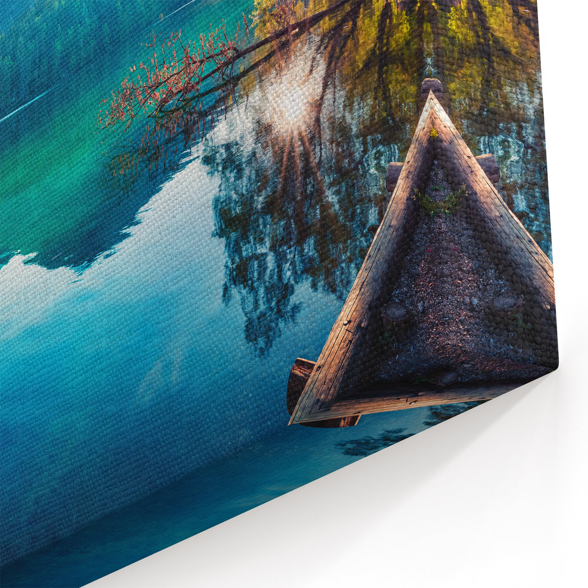 Morning Sun Over Mountain Lake - Scenic Wall Art with Vibrant Reflections