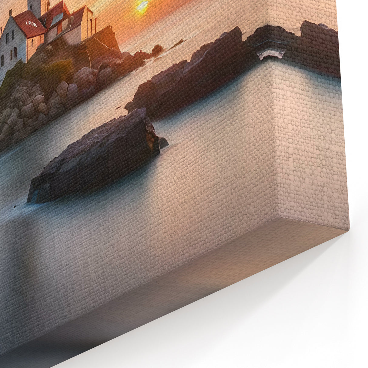 Coastal Lighthouse at Sunset - Nautical Wall Art Scenic Decor