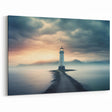 Misty Lighthouse at Dawn - Tranquil Coastal Wall Art Nautical Decor
