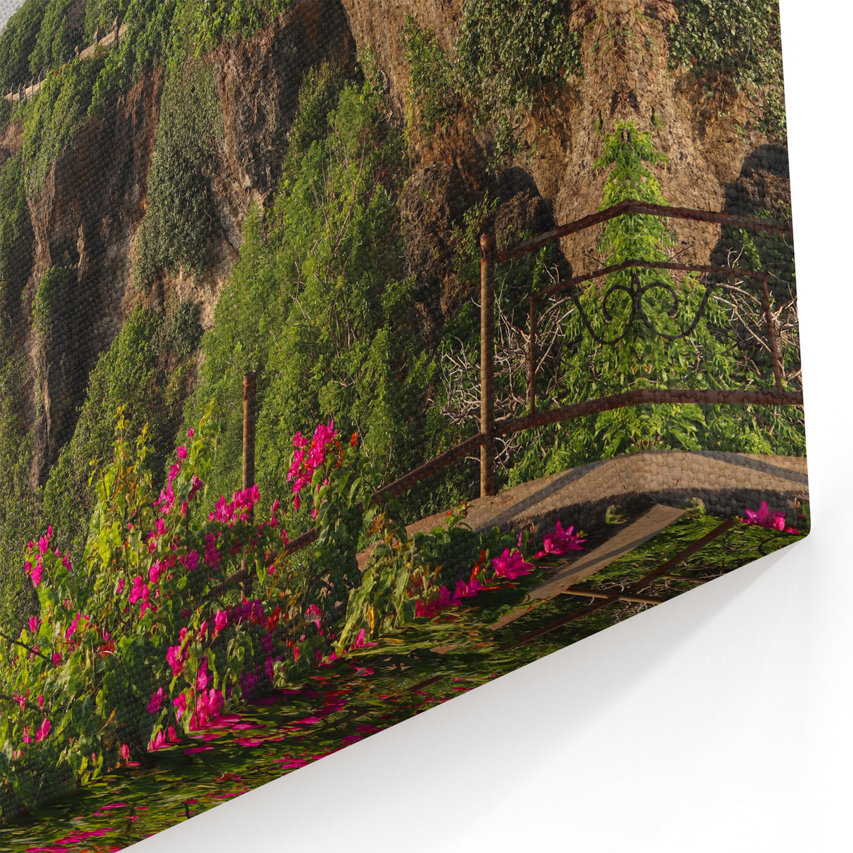 Verdant Coastal Cliffs Canvas – Lush Green Landscape Wall Art Decor