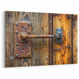 Rustic Hardware Wall Art - Vintage Iron Latch on Wood Canvas Print