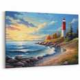 Vibrant Lighthouse at Sunrise - Coastal Landscape Wall Art Decor