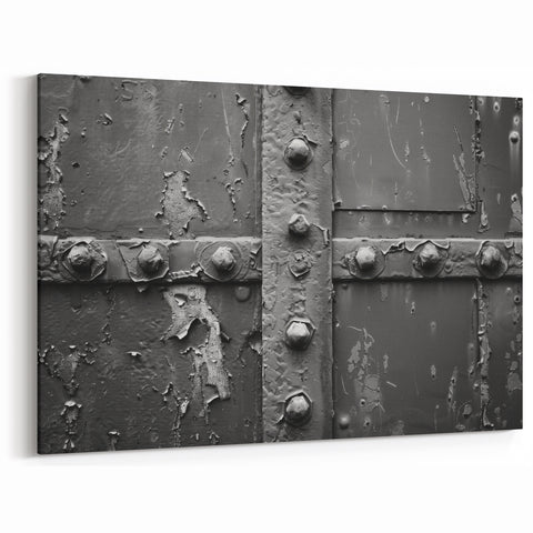 Industrial Hardware Wall Art - Textured Metal and Bolts Canvas Print