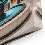 Modern Shopping Mall Fountain Wall Art - Sleek Interior Canvas Print