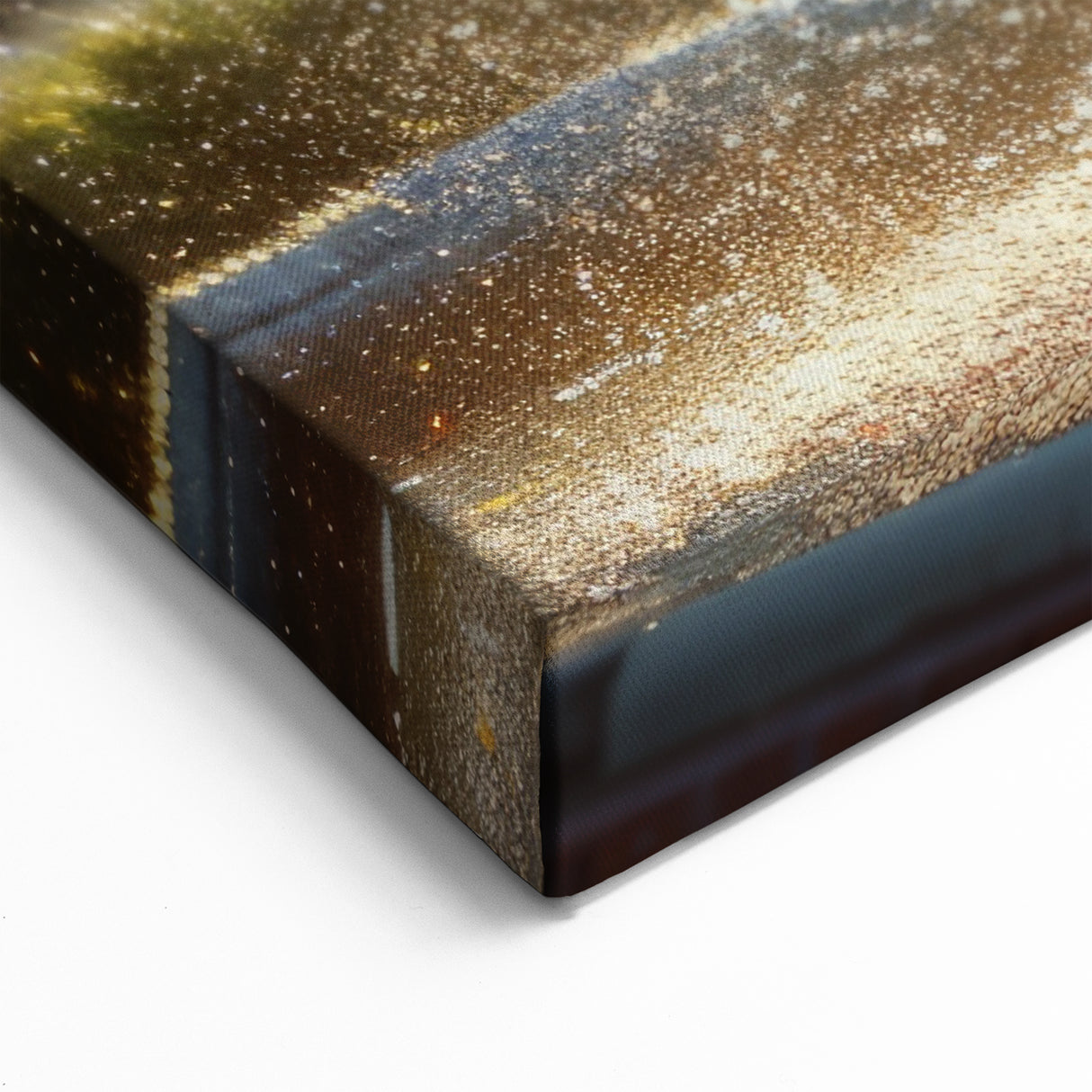 Serene Park Fountain Wall Art - Golden Morning Glow Canvas Print